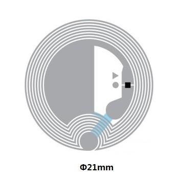 Dia 21mm Electronic RFID Inlay 13.56MHZ Programmable NFC Tags With 213 Chip