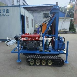Quality Small Hydraulic Drill Cylinder 160m Depth Water Digger Machine Crawler Mounted Water Well Drilling Rig For Sale wholesale