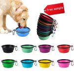 Pet Bowls Collapsible TPE Foldable Silicone Dog Food Feeding Bowl Travel Rounded