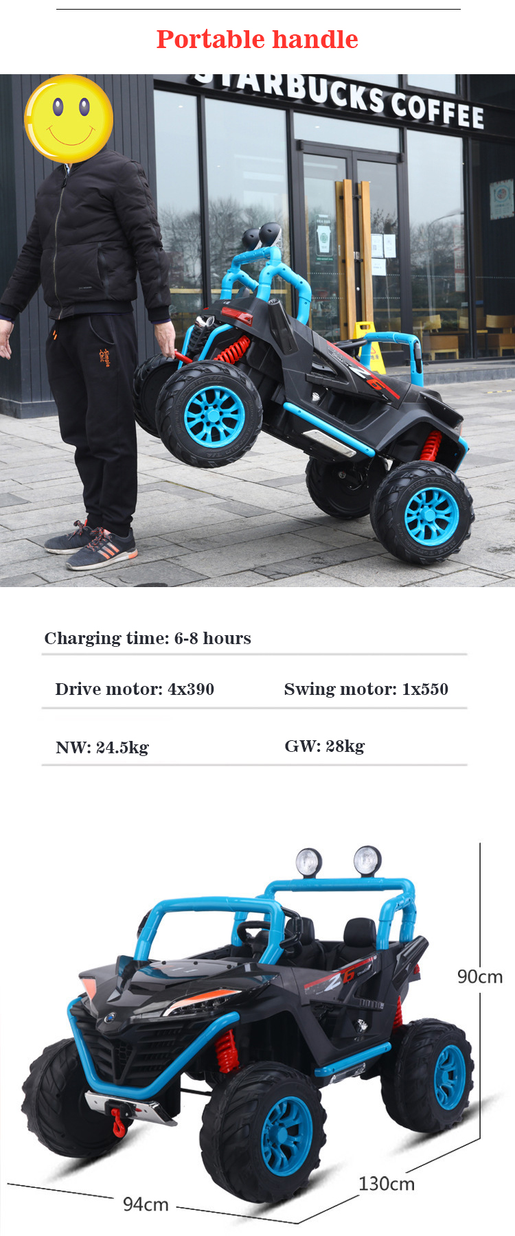 Unisex Plastic Battery Electric Toys for Children Riding Cars in Bright Yellow Color
