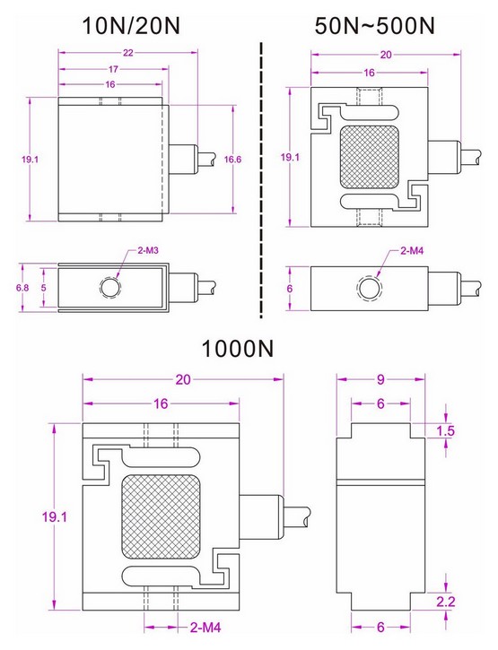 miniature s beam load cell 10N 20N