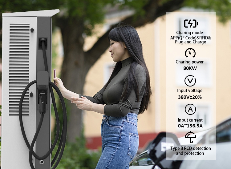 DC 200V-1000V 120KW Commercial Fast OCPP EV Charger Plug Charge Billing
