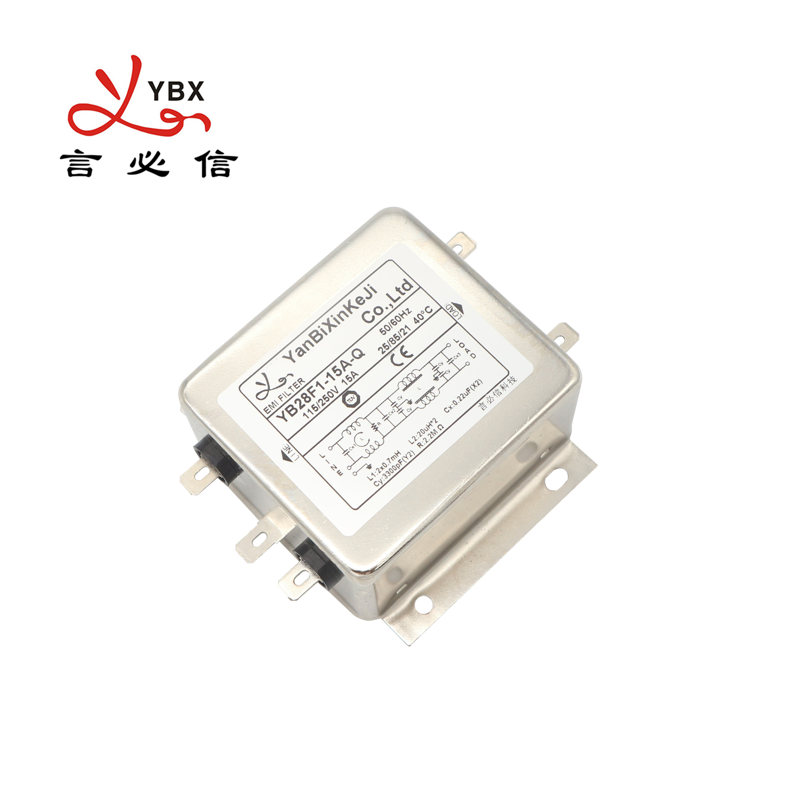 Suppression EMC Power Line Filter YB28F1 15A Single Phase For Household Machine