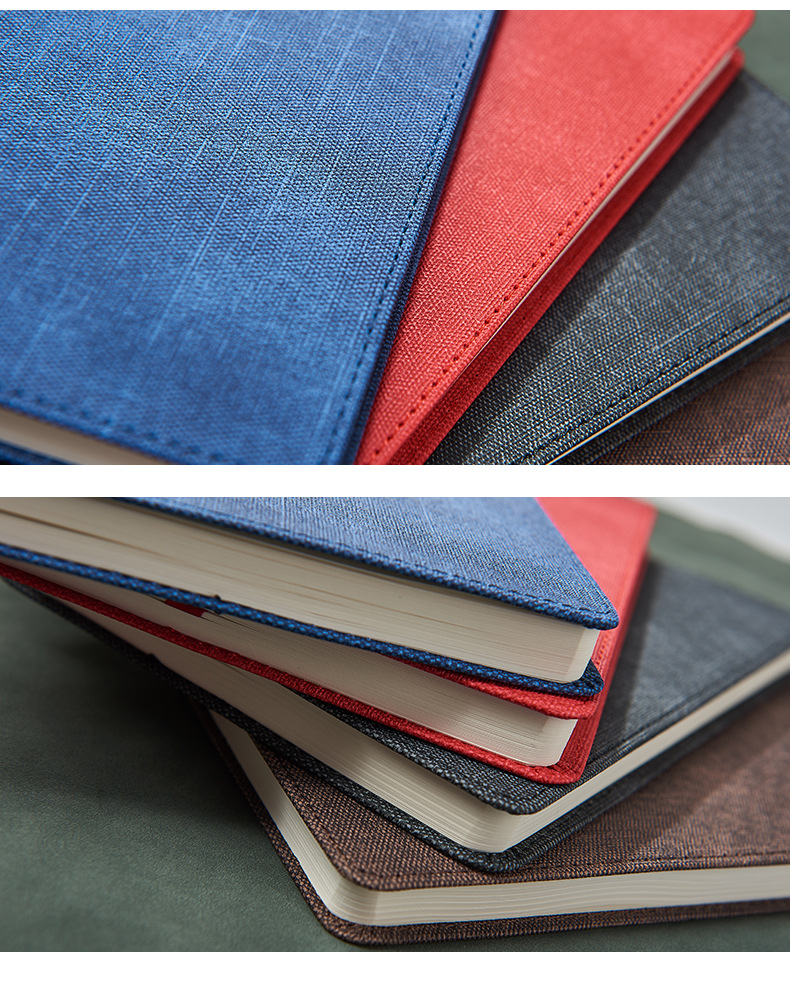 Custom Logo A5 Leather Business Office Stationery Sewing Binding Notepad Gift Box Set
