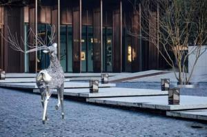 Quality Landscape Metal Deer Stainless Steel Garden Ornaments Abstract Life size wholesale