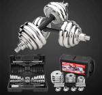 15kg 20kg 30kg fitness cast iron chromed adjustable dumbbell set with steel