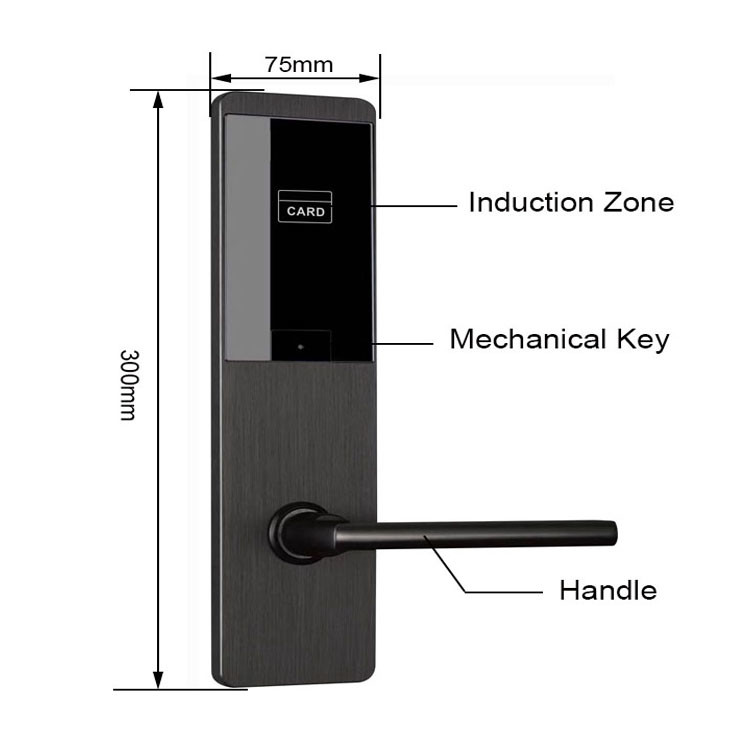 High Security Hotel Lock Smart with Hotel Room Card and Mechanical Key