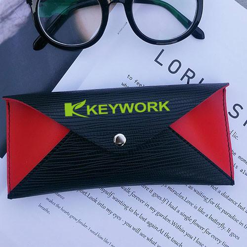 Travel Spring PU leather Soft Sunglasses Case Durable Splicing Color Portable