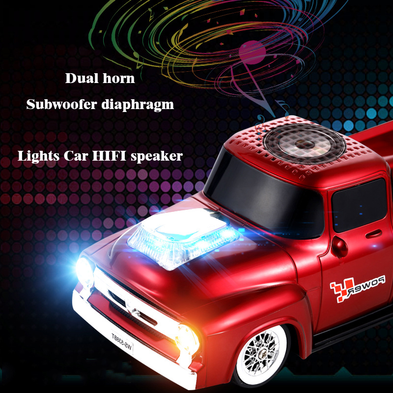 Coloured Lights Blue Tooth Speaker For Car Shaped Toy Plastic Cabinet DC Power Source