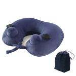Portable Inflatable Neck Pillow Push Button Inflatable Airplane Pillow With