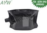 Glossy Black Liquid Spout Bags Clear Window For Soft Drinks / Energy Drinks