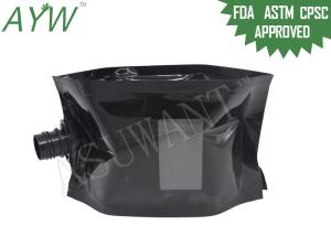 Quality Glossy Black Liquid Spout Bags Clear Window For Soft Drinks / Energy Drinks wholesale