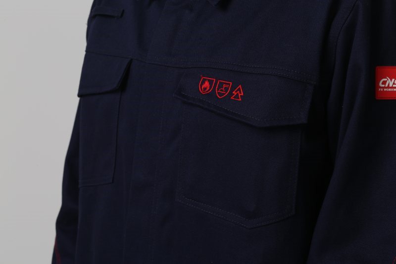 2 Way Brass Zipper Fire Retardant Workwear , 350gsm Flame Proof Overalls