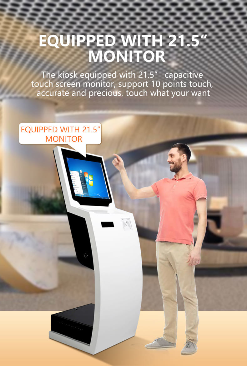 19 Inch Self Service Ticket Collect Terminal Touch Screen Self Service Kiosk