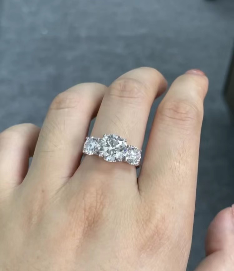 Lab Made Diamond Jewelry Classic Style Three Stones Lab Grown Diamonds Jewlery Rings