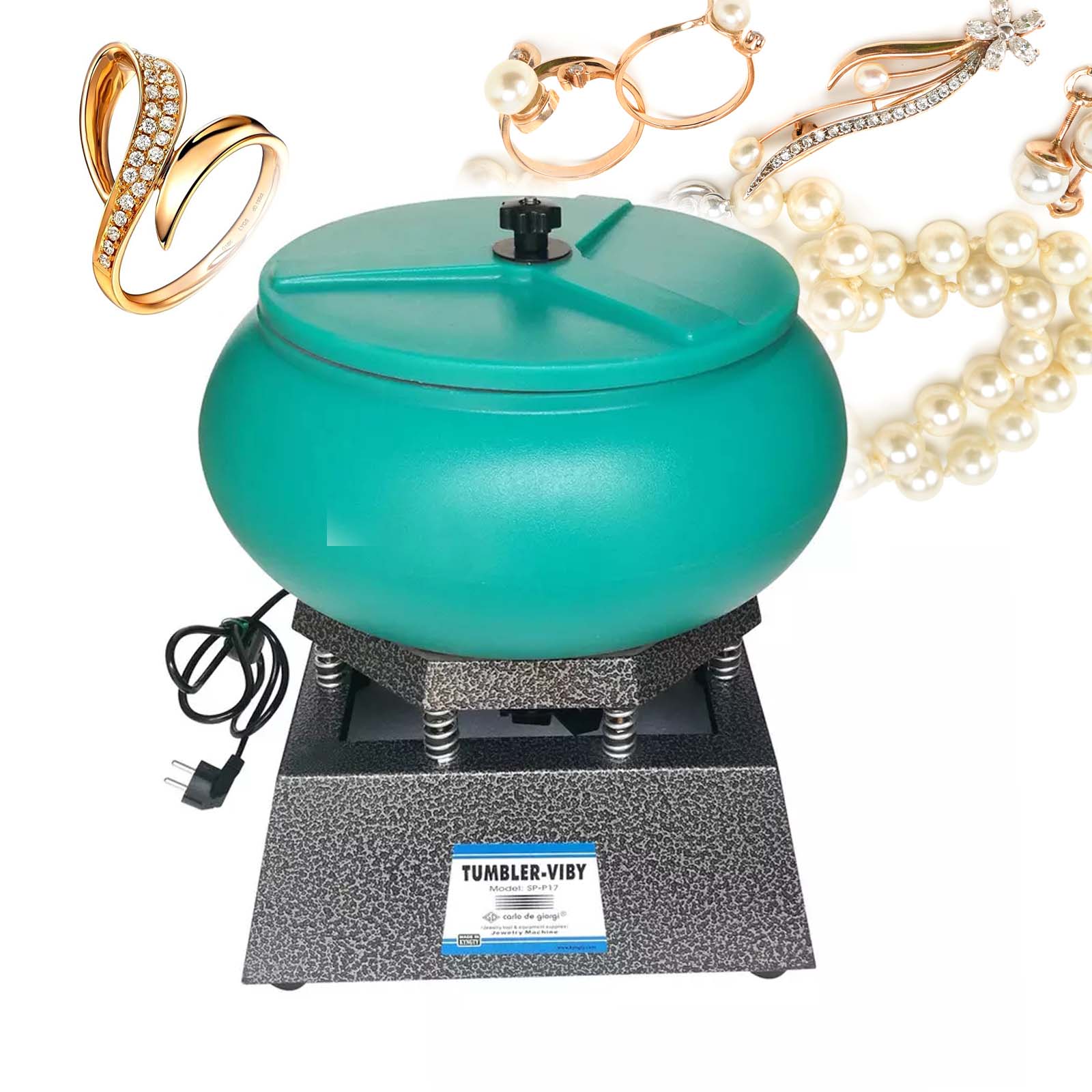 17 Inch 350W Vibrating Tumbler Vibratory Rock Polishing Machine 110V/220V