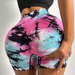 Seamless tie-dyed high-waisted yoga pants