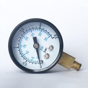 Quality 35mm Radial Pressure Gauge 2.5 Bar Brass Wetted Industrial Manometer wholesale