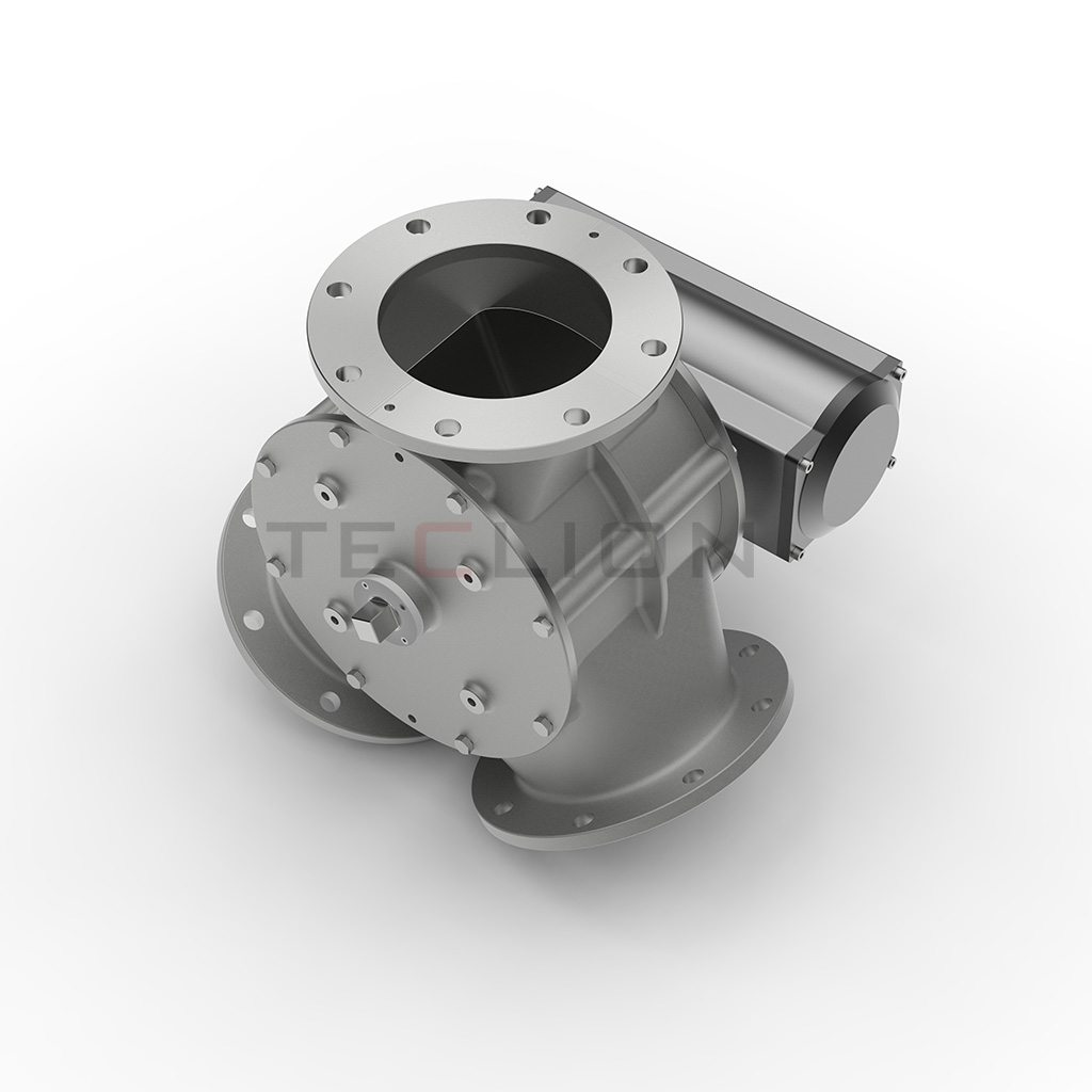 Three Way Pneumatic Diverter Valve Gate Actuator DN350 OBM
