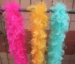 Dyed Marabou And Curly Ostrich Feather Scarf , Colorful Boa Scarf 9-11cm