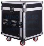 10U PA DJ Pro Audio Rack Road ATA Case With 13U Slant Mixer Top 23.5 Inch Depth