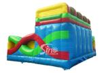 Commercial Use Outdoor Cross Rainbow Inflatable Fun City For Sale Made Of Top