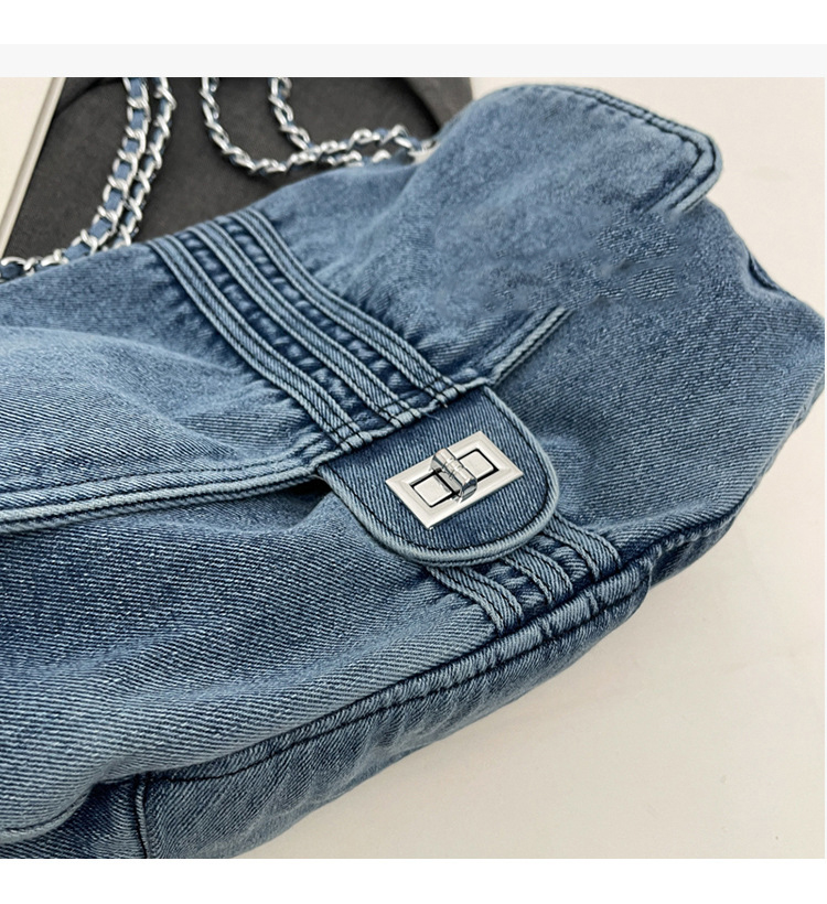 Cloth Denim Women's Tote Bags Big Capacity Vintage Style Ladies Fashion Shoulder Bags
