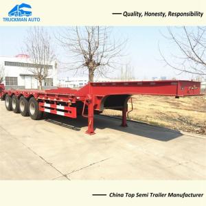 Quality 12.00R20 Tire 4 Axle 80 Tons Low Bed Semi Trailer For Ghana wholesale