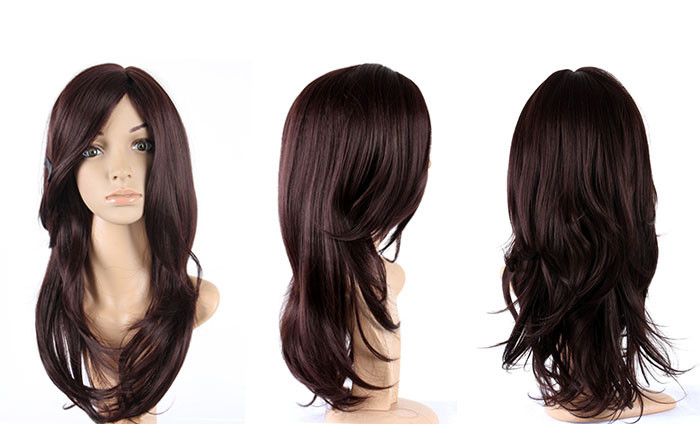 Fashionable Deep Red Cartoon Cosplay Synthetic Wig For Masquerade , Show