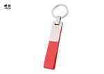 Blue / Red Personalised Leather Keyring Laser Engraved Logo Leather Key Holder
