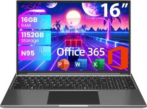 Quality 16GB RAM 1152GB Storage 16 Inch Laptop Computer FHD Display N95 CPU 38WH Battery wholesale