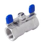 Thread Connection 1/2" NPT 316 Stainless Steel 1PC Ball Valve Butterfly Handle