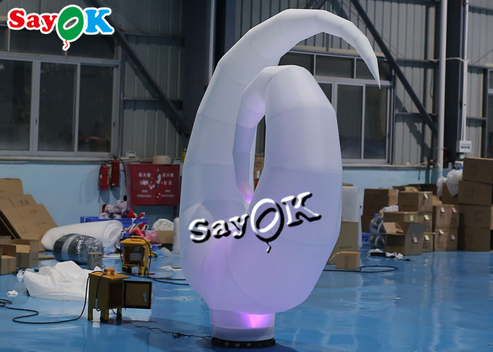 2m / 2.5m Ground Led Inflatable Lighting Decoration White Seaweed Plant For Party Events Club