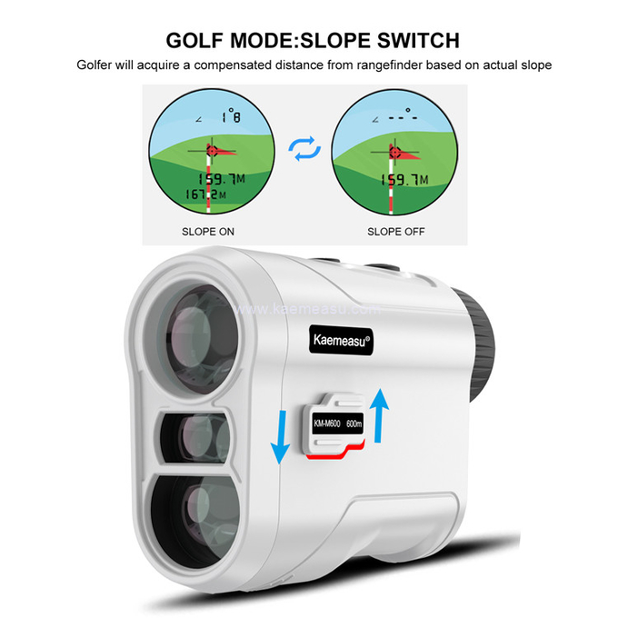 kaemeasu 6.5X Magnetification Golf Range Finder Telescope Flagpole Lock Angle Measuring Distance Meter M1000