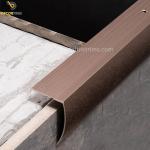 Bullnose Stair Nosing Tile Trim L Shape Shiny Rose Gold Color