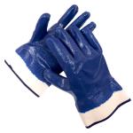 Oil Acid Alkali Resistant Gloves Blue Nitrile Fully Coated Gloves With