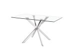 Square 47kgs 150cm Modern Glass Dining Table