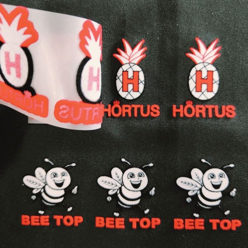 3D Printed Soft Custom Flocking Logo Flock Iron On Heat Transfer Stickers