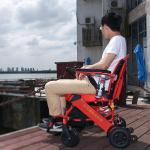 Aluminum Alloy Red 18 KG Classic Foldable Electric Wheelchair