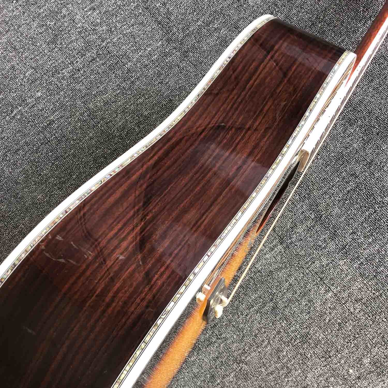 41 Inch AAAA All Solid Wood Abalone Binding Solid Rosewood Back Side Acoustic Guitar with 550a Electronic EQ in Sunburst
