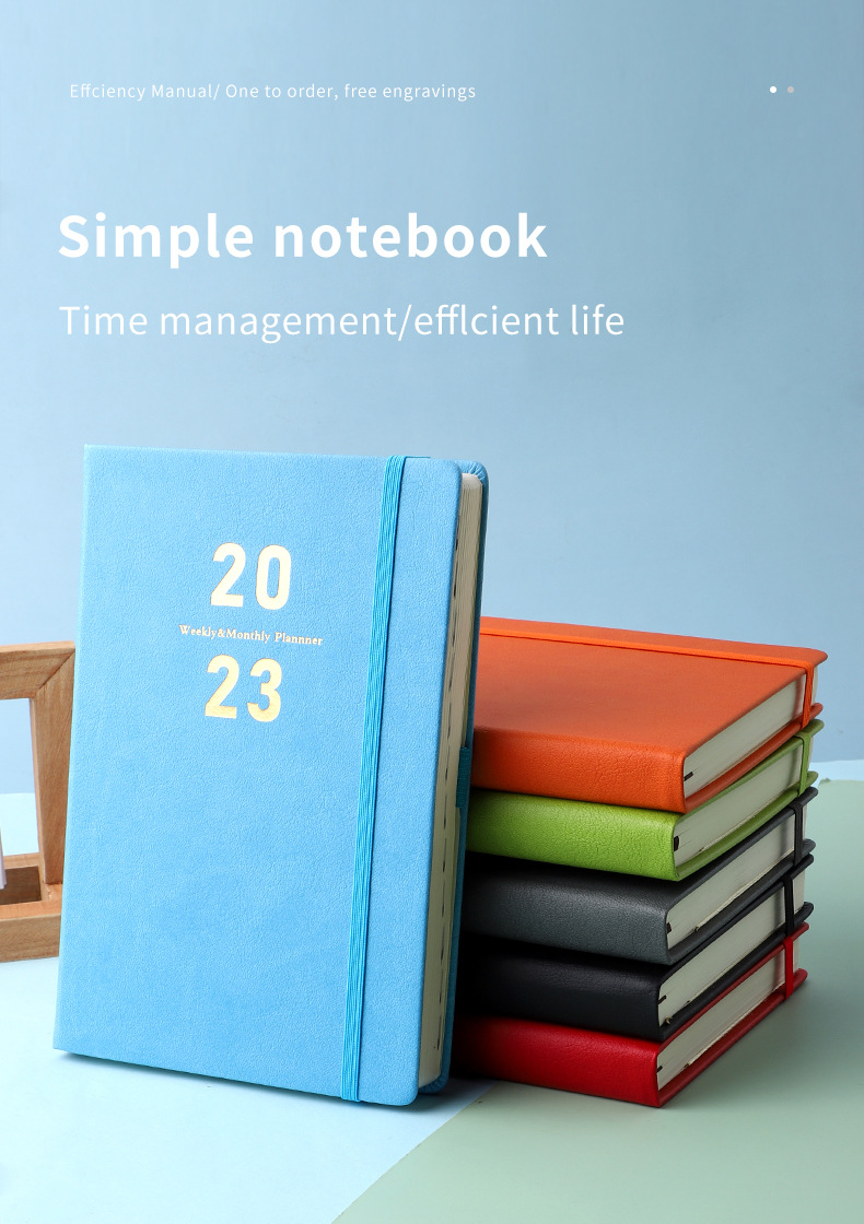 Custom A5 Printed Pu Hardcover Notebook With Elastic Band For Business Customized Logo