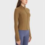 Zipper Pocket Horse Riding Tops Stand Collar Equestrian Jackets With Thumb Hole