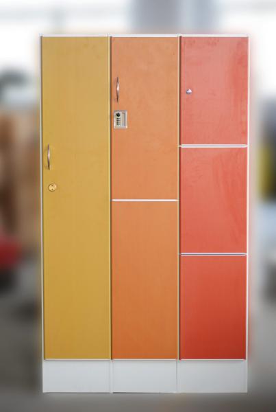 Triple Tier Lockers For Factory , Odour Resistant Keyless Blue School Lockers