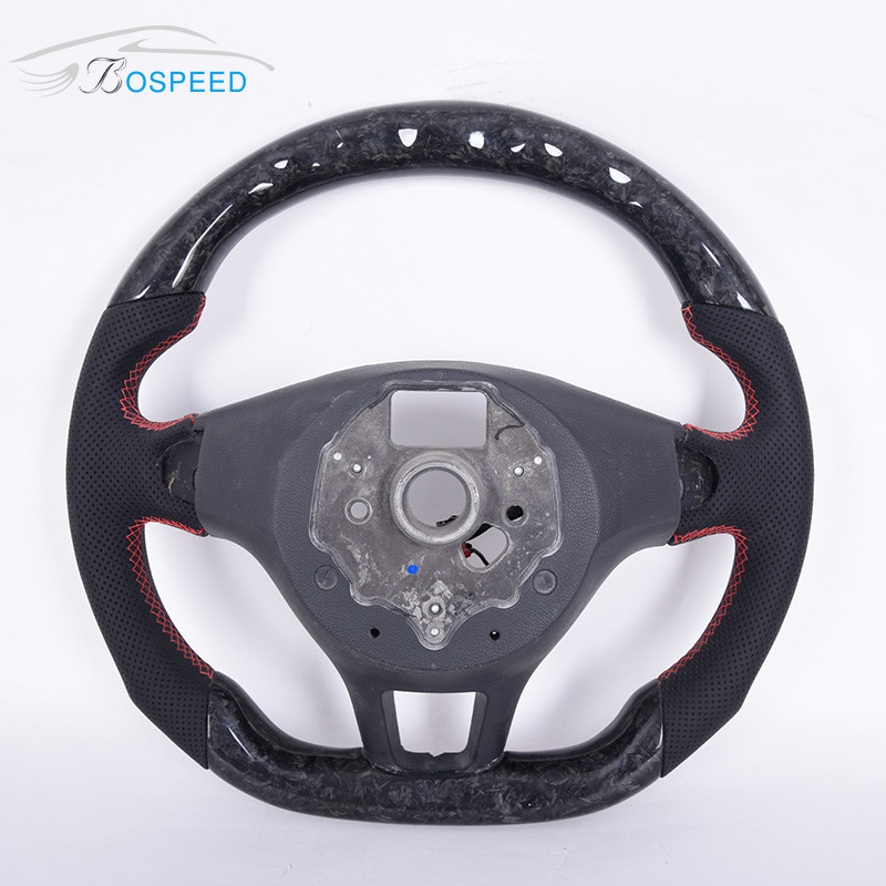 2022 New Racing Volkswagen Carbon Fiber Steering Wheel LED Black Leather Twill