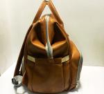 Brown PU Leather Baby Bag Backpack , Unisex Maternity Diaper Bags For Mom And