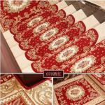 Red Traditional PVC Carpet Flooring , Oval Shape Stair Tread Rugs