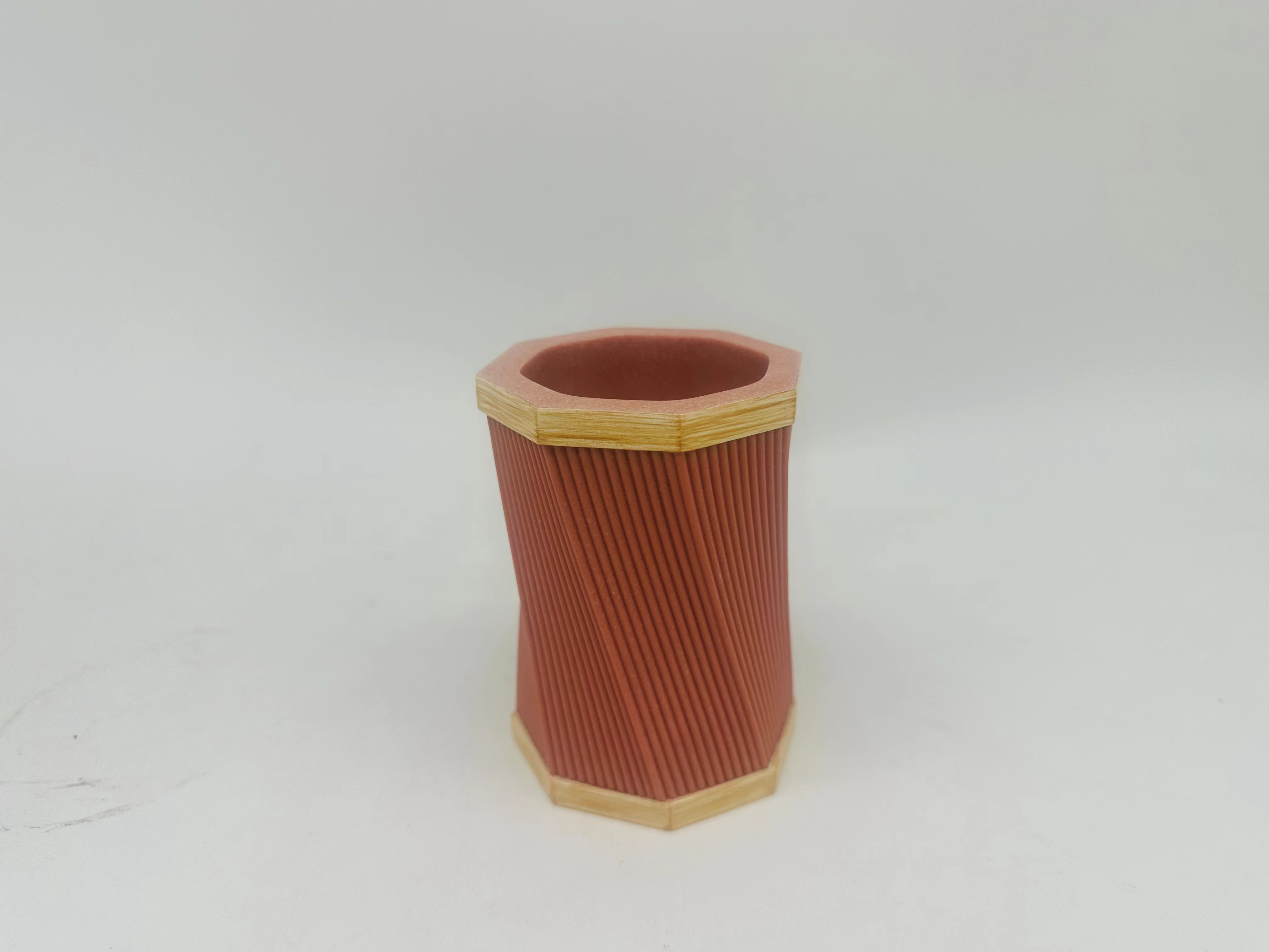 4pcs Sand Stone Bathroom Accessories Set Round With Swirl Stripe Toilet Bowl Brush Hand Soap Bottle