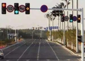 Quality Q345 Tubular Traffic Lights Signal Steel Pole With Single Arm wholesale