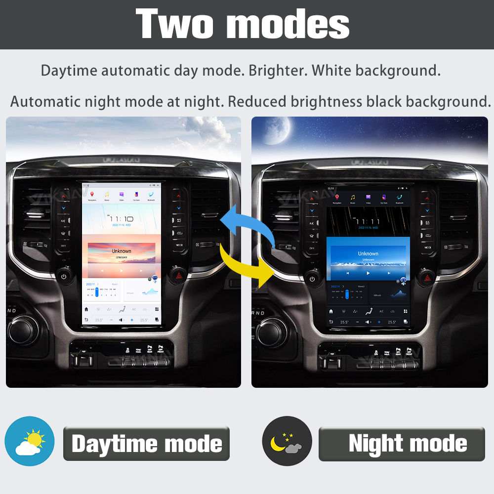 Viknav Car Radio For Dodge Ram (2020 2021 2022 2023) 11.8 Inch Android13 Auto Touch Screen GPS Head Unit Multimedia Play