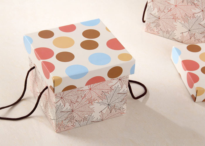 Weight 300g Large Kraft Gift Box , Snack Packaging Boxes With Rope Handle